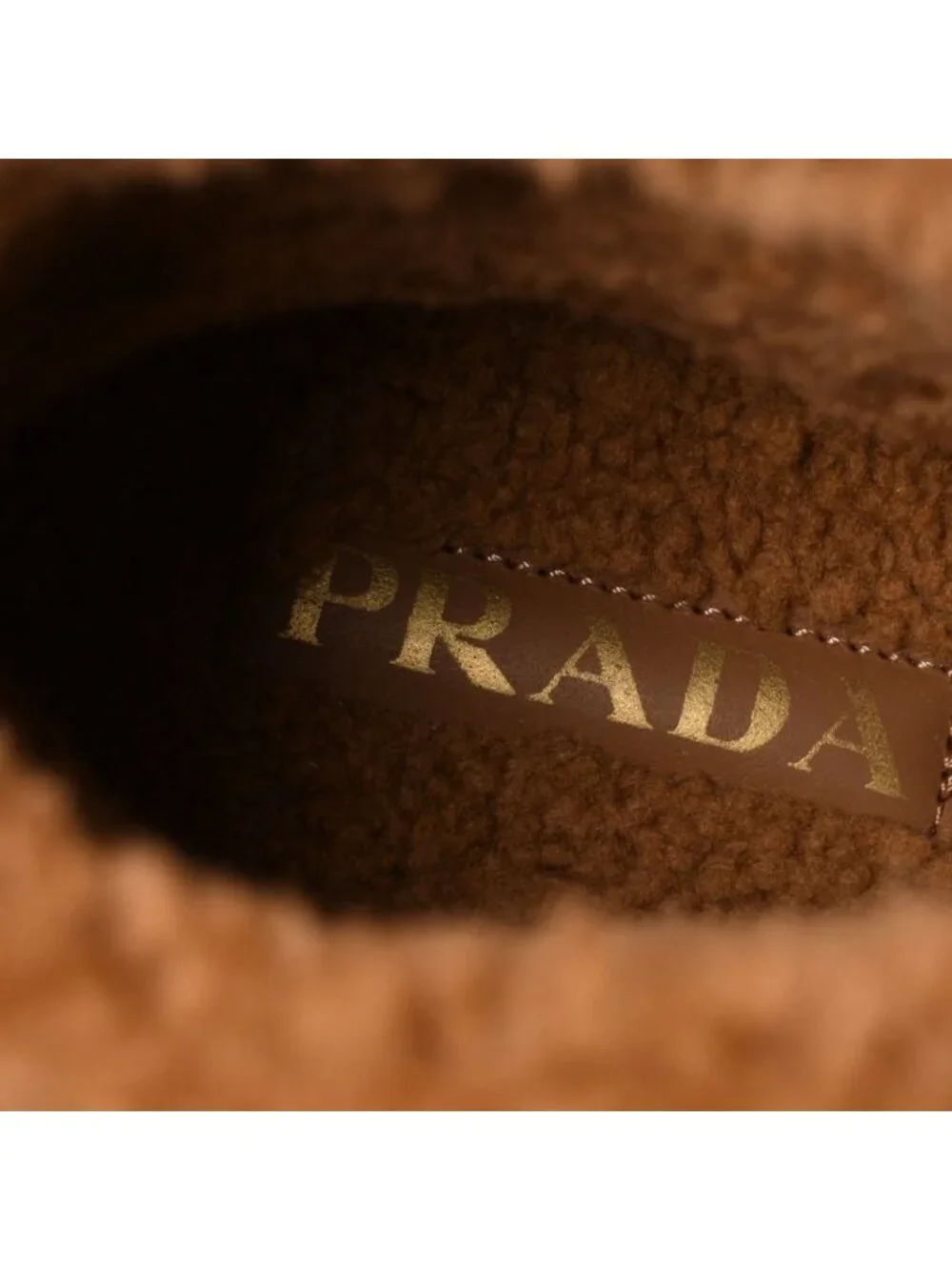 Prada Shearling Ankle Boots Short Fleece Brown